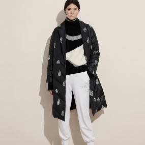 Marisfrolg玛丝菲尔白鹅绒2020新款黑色中长款羽绒服外套部分预售