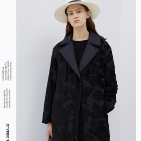 Marisfrolg/玛丝菲尔白鹅绒羽绒服女2020春季新款黑色中长款外套