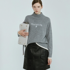 Marisfrolg/玛丝菲尔羊毛2020年冬季新款女装加厚灰色毛衣针织衫