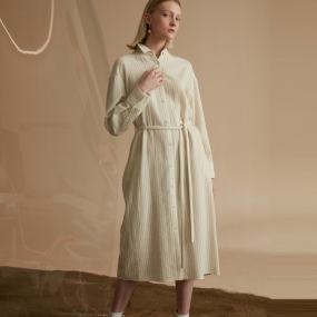 Marisfrolg/玛丝菲尔2020冬季新款衬衫连衣裙中长款羊毛裙子