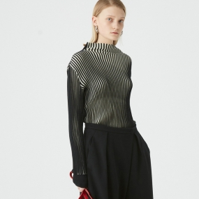 Marisfrolg/玛丝菲尔羊毛2020年冬季新款条纹外穿毛针织衫毛衣