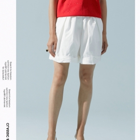 Marisfrolg/玛丝菲尔2020春季新款女装白色宽松时尚休闲裤短裤子