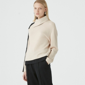 Marisfrolg/玛丝菲尔羊毛2020年冬季新款女装设计感小众圆领卫衣