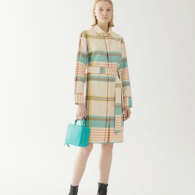 Marisfrolg/玛丝菲尔羊毛2020年秋季新款格子长袖衬衫连衣裙裙子