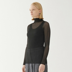 Marisfrolg玛丝菲尔黑色针织衫女装2020秋季新款高领修身显瘦上衣