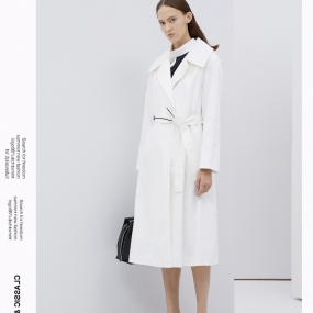 Marisfrolg玛丝菲尔白色风衣女装2020春季新款中长款宽松时尚外套