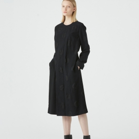 Marisfrolg/玛丝菲尔羊毛2020年冬季新款黑色长袖针织连衣裙裙子