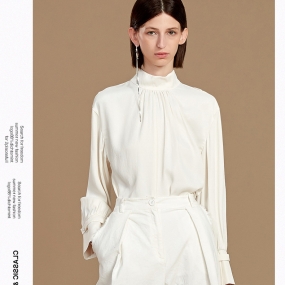 Marisfrolg/玛丝菲尔白色衬衫女装2019冬季新款宽松时尚气质上衣