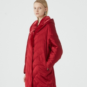Marisfrolg/玛丝菲尔2020冬季新款女装白鹅绒羽绒服丝绒亮面外套