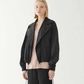 Marisfrolg玛丝菲尔2020年秋季新款黑色薄款宽松短款时尚风衣外套