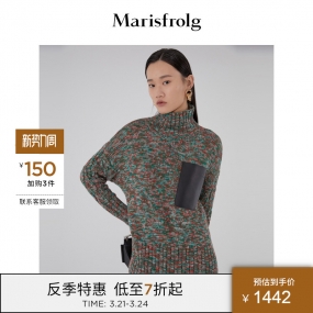 Marisfrolg/玛丝菲尔女装秋季新款高领套头毛针织衫A1KT3885M