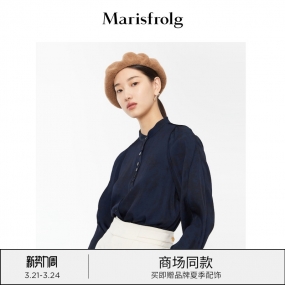 【商场同款】玛丝菲尔女装秋季新款小立领衬衫