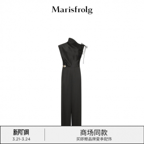 【商场同款】玛丝菲尔女装秋新款三醋纤黑色连身裤A1BW30515