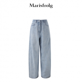 【艺术家联名】玛丝菲尔22夏季款口袋绣花水洗立体弧形牛仔裤预售
