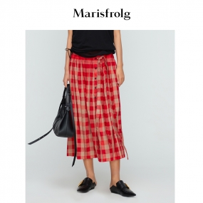 【商场同款】玛丝菲尔2022年夏装新款气质小众设计感A型半身裙女