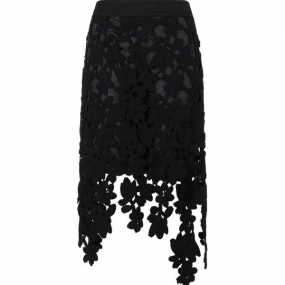 【商场同款】玛丝菲尔秋季新款黑色镂空蕾丝绣花轻礼半身裙