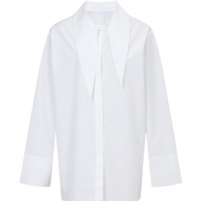 【商场同款】玛丝菲尔冬季新款设计感尖领廓形长袖白衬衫